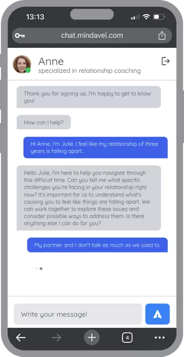 Start to chat on mindavel